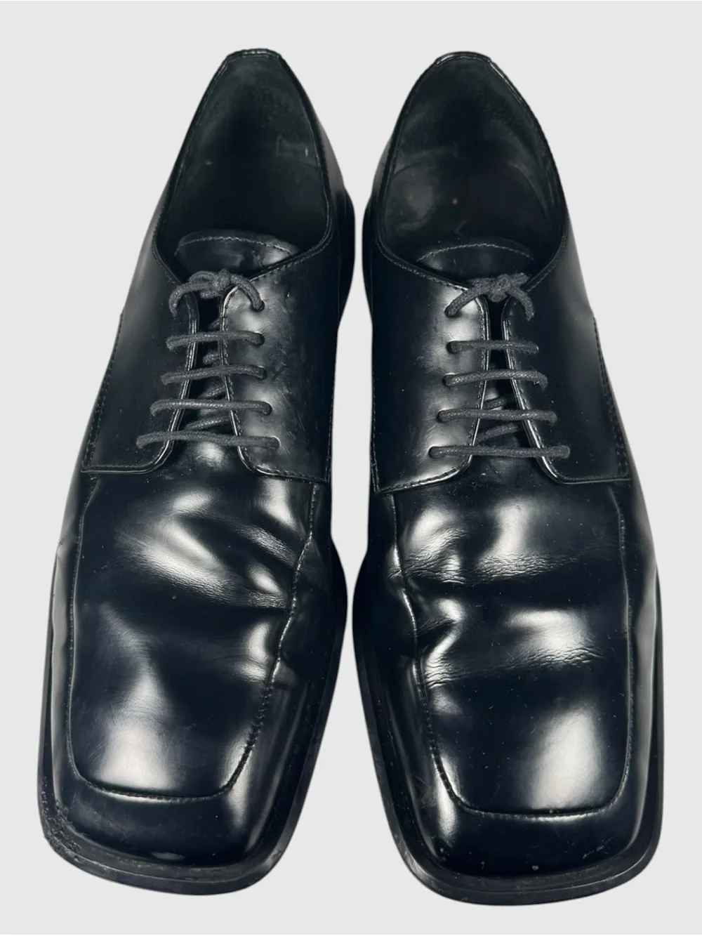 Via Spiga Silvio-A Black Leather Square Toe Dress Shoes 8.5M